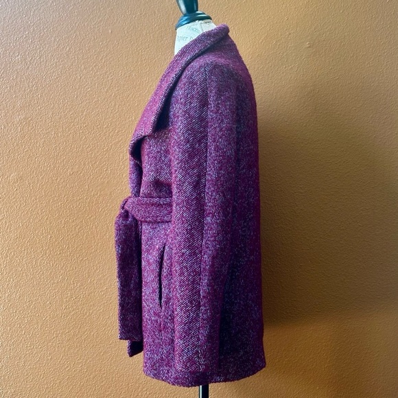 Cop. Copine “Yakitori” Wrap Coat In Aubergin Size 36 New Without Tags! - Picture 7 of 12